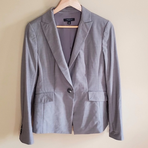 .Ann Taylor Gray Blazer sz 8 - Picture 4 of 6